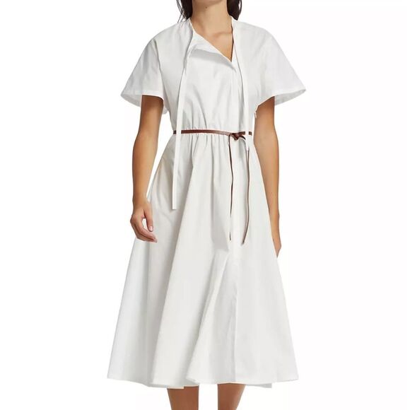 Altuzarra Rhodea Cotton-Blend Midi-Dress in White US 8 EU 40 NEW MSRP $1495 - Picture 2 of 13